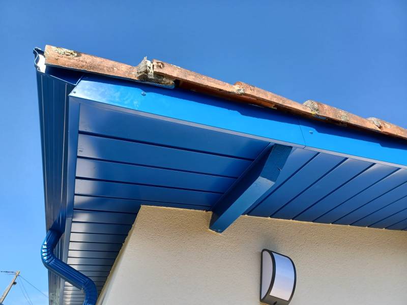 Pourquoi choisir une gouttière corniche en aluminium bleu de qualité pour la façade de votre maison en Gironde ?