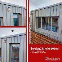 Alu Concept -  Prix pour la pose d’un bardage extérieur en aluminium avec isolation thermique sur une maison neuve basse consommation à Bordeaux en Gironde